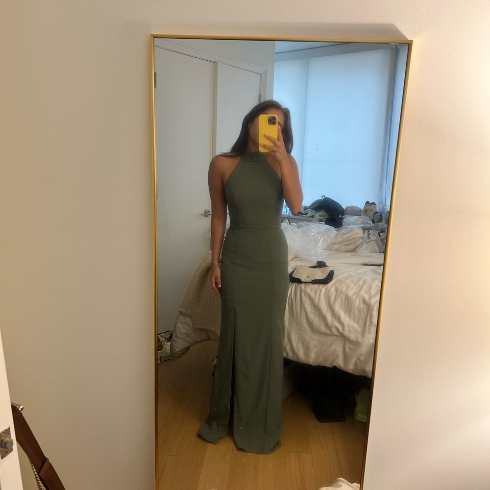 Bella bridesmaid dress size 2- olive green